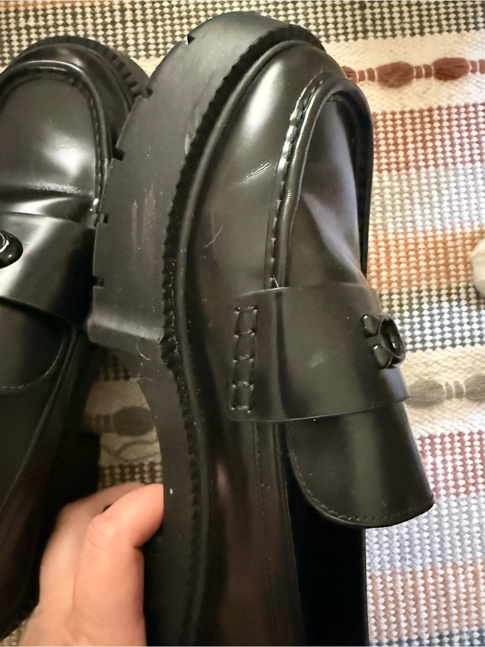 Coach Black Patent Leather Loafers - Picture 6 of 6